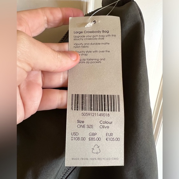 Sweaty Betty Crossbody bag, large. Olive, NWT - Picture 5 of 12